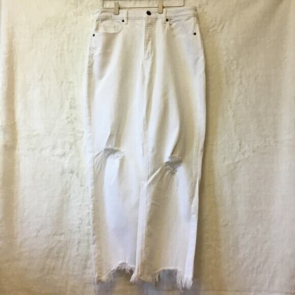 Loft White Curvy High Waist Straight Jeans - Picture 1 of 11